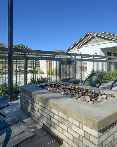 Firepit towards clubhouse